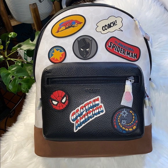 Coach │ Marvel West Backpack In Signature Canvas - Picture 1 of 16